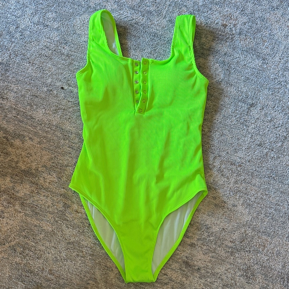 Neon Pink Lily one piece suit ready for the beach! Never worn